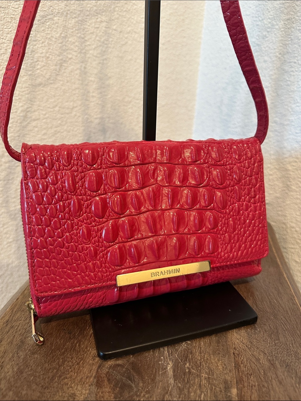 BRAHMIN the Minuette French Rose Fiusha Melbourne Crossbody Bag